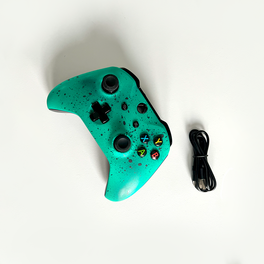Microsoft Xbox One S 1708 Wireless Controller - Teal Blk Splatter *With Battery*